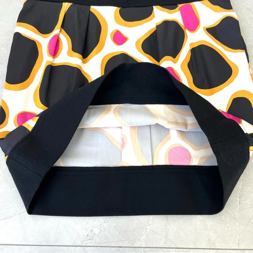 DIANE VON FURSTENBERG Payne Multicolor Silk Blend Side Pockets Mini Skirt Sz 12